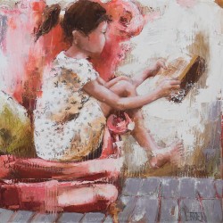 "Rien qu'une histoire" 50 x 50 (Oeuvre originale unique).
